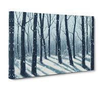 Ingenious Winter Forest Canvas Print | Gallery Wrapped 30mm Frame Wall Art | 30x20 inches | Ready to Hang | Contemporary Landscape Picture | Living Room Bedroom Lounge Office