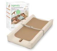 Ingenuity 2-in-1 Quick Change Duo Changing Pad with Travel Liner - Wipeable, Water-Resistant Vinyl, Contoured Sides & Safety Strap