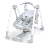 Ingenuity ConvertMe 2-in-1 Compact Portable Automatic Baby Swing & Infant Seat, Battery-Powered Vibrations, Nature Sounds, 0-9 Months 6-20 lbs