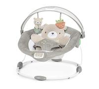 Ingenuity InLighten Baby Bouncer Seat with Light Up-Toy Bar and Bear Tummy Time Pillow Mat - Nate, Newborn and up