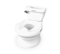 Ingenuity My Size Potty Pro, Infant Potty Training Toilet, Lifelike Flushing Sound, Splash Guard, Easy to Clean with Removable Bowl, Wipe Storage, 18 Months + (White)