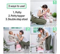 Ingenuity Prepare to Potty 3-in-1 System - Potty, Topper, Step Stool, Easy Setup, Pink, for Ages 18 Months+