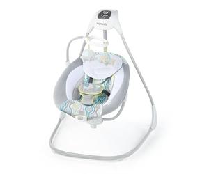 Ingenuity SimpleComfort Lightweight Compact 6-Speed Multi-Direction Baby Swing, Vibrations & Nature Sounds, 0-9 Months 6-20 lbs (Everston)
