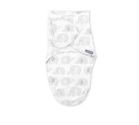 Ingenuity SwaddleMe Monogram Collection Baby Swaddle, 100% Cotton, Improves Sleep & Calms Startle Reflex, 0-3 Months, Pocket Fold Design for Easy Changes, 1.0 TOG, 1-Pack - Scribble Elephant
