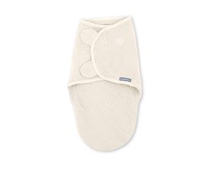 Ingenuity SwaddleMe Original Muslin Baby Swaddle, 100% Cotton, Improves Sleep & Calms Startle Reflex, 0-3 Months, 1.0 TOG, 7-14 Pounds - Cream