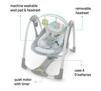 Ingenuity Swing n Go 5Speed Baby Swing Foldable Portable 2 Plush Toys