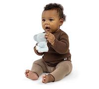 Ingenuity Teething Mitt & Rattle for Baby, BPA-Free Silicone, Gentle Rattle Sound, Adjustable Strap, Elephant, Unisex - Van
