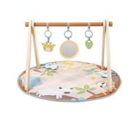 Ingenuity Wonder & Wood Baby Play Mat & Wooden Toy Arch - Play Gym for Baby, Foldable A-Frame Bar with 3 Removable Toys, Machine-Washable Mat, Gender Neutral Baby Gift, for Ages 0-36 Months