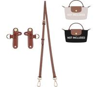 Ingenuity Workshop Strap for Longchamp Mini Bag, Anti-Slip Leather Shoulder Crossbody Bag Strap Replacement for Le Pliage Mini Pouch, 37-48" Adjustable(Brown-gold)