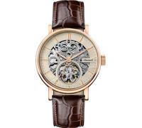 Ingersoll 1892 The Charles Mens 44mm Automatic Watch with Champagne Skeleton Dial and Black Genuine Leather Strap I05805