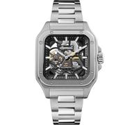 Ingersoll The Ollie Mens 42mm Automatic Watch with Skeleton Dial and Silver Stainless Steel Bracelet Strap