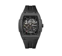 Ingersoll The Rim Mens 42mm Automatic Watch with Black Skeleton Dial and Black PU Strap I16201