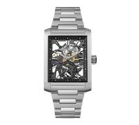 Ingersoll The Spur Mens 47mm Analogue Watch with Black Skeleton Dial and Silver Stainless Steel Bracelet I17001