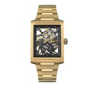 Ingersoll The Spur Mens 47mm Analogue Watch with Black Skeleton Dial and Gold Stainless Steel Bracelet I17002
