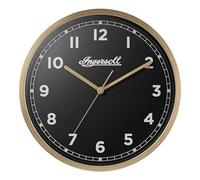 Ingersoll Analogue Wall Clock, Easy To Read, 30cm Diameter in Gold colour case with Black Dial
