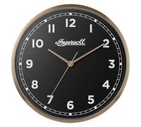Ingersoll Analogue Wall Clock, Easy To Read, 45cm Diameter in Gold colour case with Black Dial