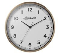 Ingersoll Analogue Wall Clock, Easy To Read, 45cm Diameter in Gold colour case with White Dial