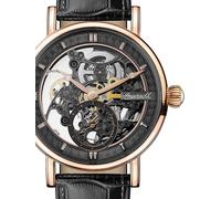 Ingersoll The Herald Mens Automatic Watch with a Skeleton Dial, Analogue Display and Black Leather Strap I00403B