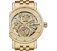 Ingersoll The Herald Mens 40mm Automatic Watch with Pale Gold Skeleton Dial and Gold Stainless Steel Bracelet I00408