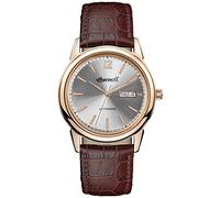 Ingersoll Men's Automatic Watch with Silver Dial Analogue Display and Brown Leather Strap I00503