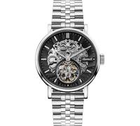 Ingersoll 1892 The Charles Mens 44mm Automatic Watch with Black Skeleton Dial and Stainless Steel Bracelet I05804B