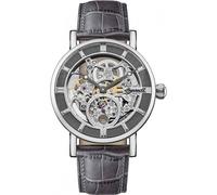Ingersoll The Herald Mens Automatic Watch with a Skeleton Dial, Analogue Display and Grey Leather Strap I00402B