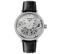 Ingersoll The Tennessee Mens 45.5mm Automatic Watch with Silver Dial and Black Leather Strap I13105