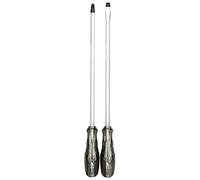 Ingersoll Rand 2 Pc. Heavy-Duty Full Tang Magnetic Tip Screwdriver Set with High-Torque Hex Shafts and Impact Rated Striking Caps, Made from Industrial Grade SVCM Materials and Sandblasted Finish