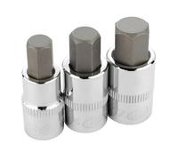 Ingersoll Rand 3-Piece 1/2 in. Drive Large Metric Hex Bit Socket Set - Sizes 12mm, 14mm, 17mm - S2 Steel Bits with Zinc Phosphate Finish & Chrome Vanadium Bodies - 752029X