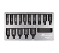 Ingersoll-Rand DXS2 Deep Metric Impact Socket Set, 15-Piece, Chrome-Molybdenum Steel, Hex Drive