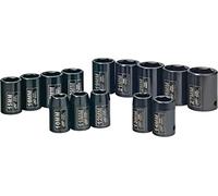 Ingersoll Rand SK4M14N 1/2-Inch Drive Metric Deep Impact Socket Set, Chromoly Steel, Durable, Black Finish for High Performance
