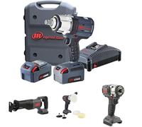 Ingersoll-Rand W7172-K22B-EU Impact Wrench, 3/4 Inch 20V Cordless Impact Wrench, 2X BL2022 Li-Ion Batteries 5.0 Ah + Charger Kit (UK Plug) in Case