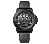 Ingersoll The Anvil Mens 46.5mm Automatic Watch with Black Dial and Black Leather Strap