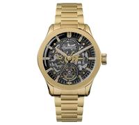 Ingersoll The Bronc Mens 44mm Automatic Watch with Black Brass Dial and Gold Stainless Steel Bracelet Strap