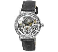 Ingersoll The Herald Mens Automatic Watch with a Skeleton Dial, Analogue Display and Grey Leather Strap I00402B