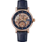 Ingersoll The Herald Mens 40mm Automatic Watch with Blue Skeleton Dial and Dark Blue Genuine Leather Strap I00407