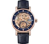 Ingersoll The Herald Mens 40mm Automatic Watch with Blue Skeleton Dial and Dark Blue Genuine Leather Strap I00407B