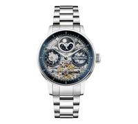 Ingersoll The Jazz Blue Skeleton Dial Moonphase Dual Time I07707 50M Mens Watch