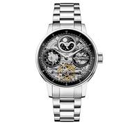 Ingersoll The Jazz Mens 42mm Automatic Moonphase Watch with Skeleton Dial and Stainless Steel Bracelet