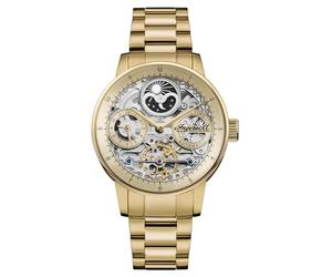 Ingersoll The Jazz Mens 42mm Automatic Moonphase Watch with Skeleton Dial and Stainless Steel Bracelet
