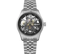 Ingersoll The Maverick Mens 48mm Automatic Watch with Black Skeleton Dial and Silver Stainless Steel Bracelet I17403