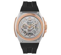 Ingersoll 1892 The Motion Mens Automatic Watch in Silver with Analogue Display and Black PU Plastic Strap I11703