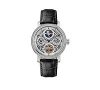 Ingersoll 1892 The Row Mens Automatic Watch in Silver with Analogue Display and Black Leather Strap I12401
