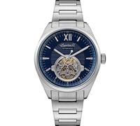 Ingersoll The Shelby Mens 44mm Automatic Watch with Blue Open Heart Dial and Silver Stainless Steel Bracelet I10902B