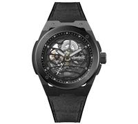 Ingersoll The Springfield Mens 48mm Automatic Watch with Black Skeleton Dial and Black PU/Alcantra Strap I15201