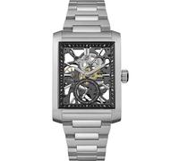 Ingersoll The Spur Mens 47mm Analogue Watch with Black Skeleton Dial and Silver Stainless Steel Bracelet I17001