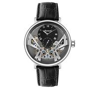 Ingersoll The Tennessee Herren-Automatikuhr, 45 mm, mit skelettiertem Doppelunruh-Zifferblatt und Lederarmband