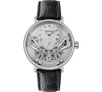 Ingersoll The Tennessee Mens 45.5mm Automatic Watch with Silver Dial and Black Leather Strap I13105