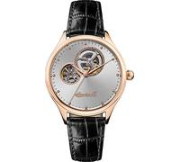 Ingersoll The Vamp Womens Automatic Watch I07001 with a Silver Dial and a Black Genuine Leather Band