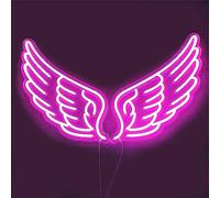 INGKE Angel Wing Neon Sign Dream Wings LED Neon Light Sign Beautiful Wings Neon Sign Wings Of Hope Giant Wings Neon Sign Suitable For Bar Party Christmas Wedding with Dimmable Switch,D
